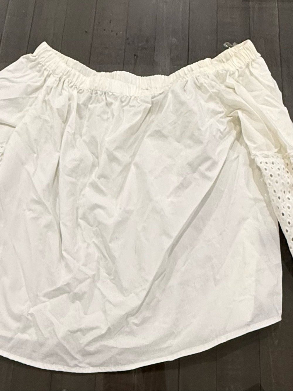 Who What Wear White Elastic Waist Cotton Top